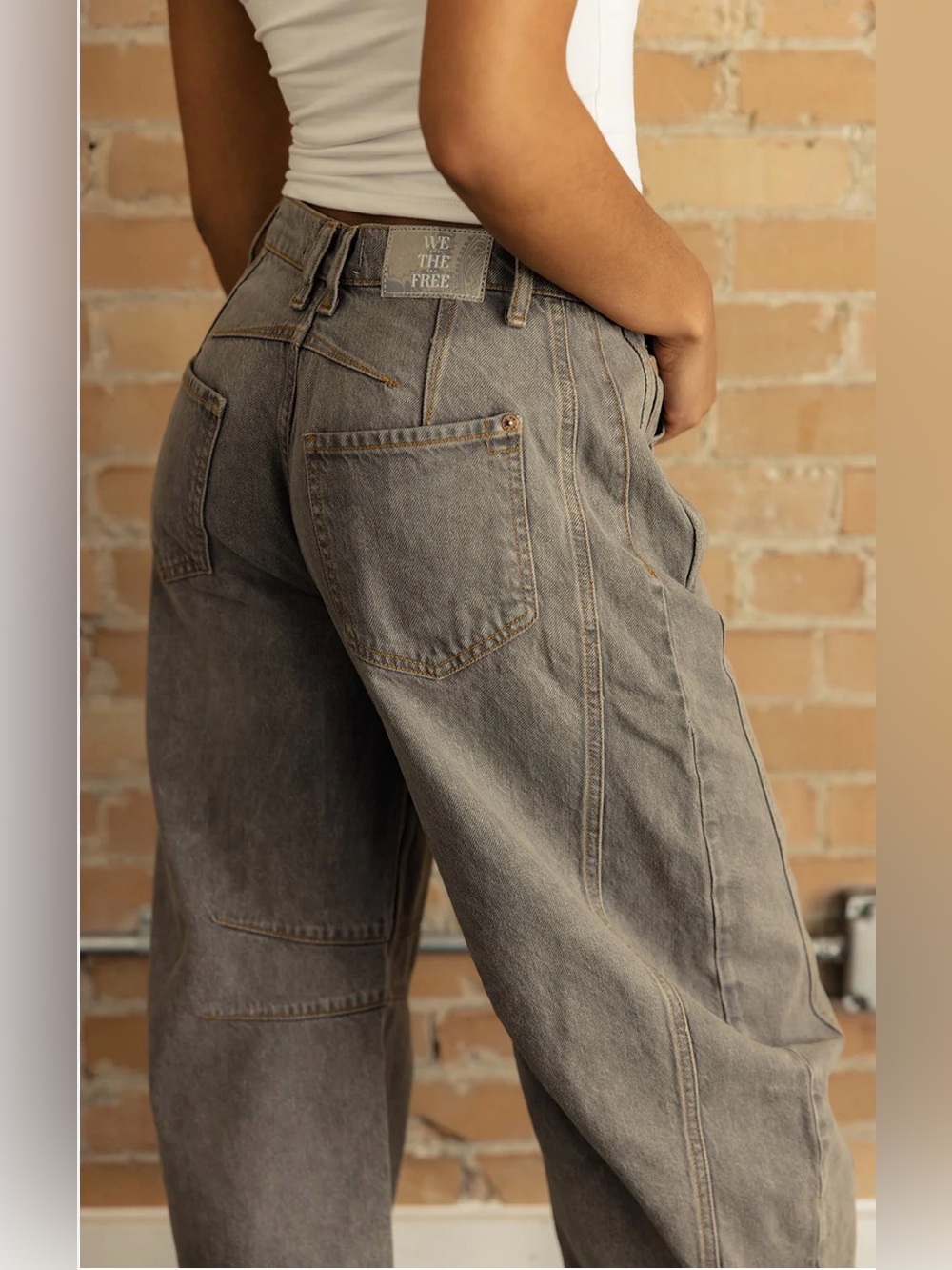 Free people Lucky you mid rise barrel jeans